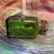 Boyle Midway Co Cranford Green Medicine Bottle Cork "3 TIMES A DAY"