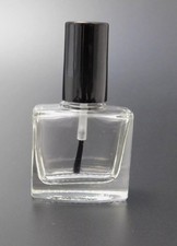 20 x 10ml Rectangle nail varnish polish bottles glass- empty Black Cap