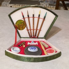Chinese Calligraphy Set Brushes Ink Stone Sea...