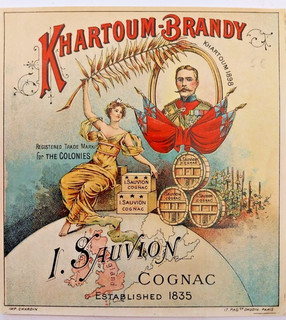 "ETIQUETTE Khartoum BRANDY / Etiquette ancienne superbe