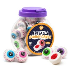Funtasty Eyeballs Gummy Candy - 19oz Jar (30 Count) - Strawberry Jelly Filled