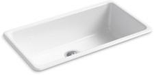 Kohler K-5707-0 Iron Tones 33" Drop In Single Basin Cast Iron Kitchen Sink White
