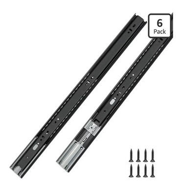6 Pair Soft Close Drawer Slides 22 Inch Heavy Duty Cabinet Runner Black