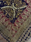 India net dupatta Heavy Embroidery work. Dark Green With Pearls, Gold, Black. — photo 8