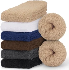 Mens Fuzzy Socks, Warm Winter Fluffy Cozy Slipper Fleece Socks for Men