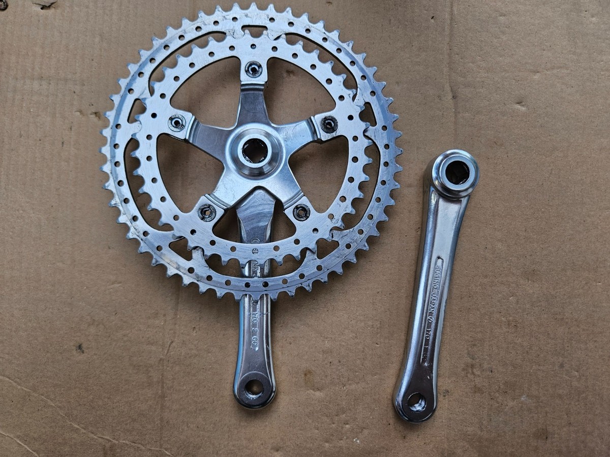 Vintage Sugino RT Drilled Road Bike Double Crankset 170mm 52/40