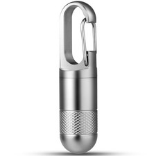 Small Titanium Pill Case, Keychain Pill Holder Travel Pill Box Container,Port...
