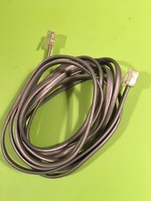 7  Gray landline telephone connection cord, audio patch cable, clip-in jacks