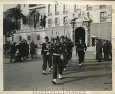 1956 Press Photo Monaco-Colorful palace ceremony usually draws tourist audience