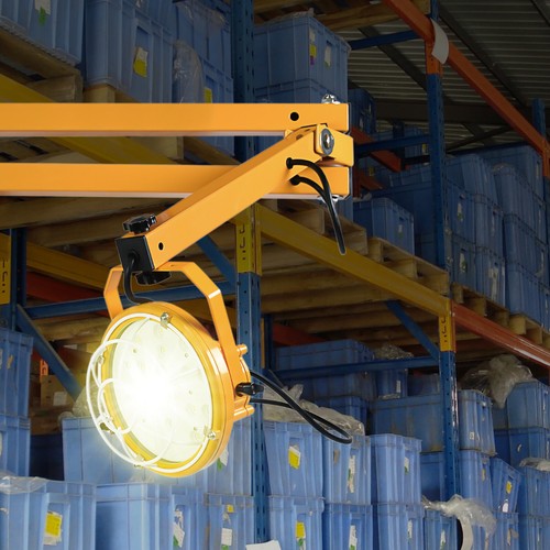 Foldable Loading Dock LED Lights Outdoor Work Swing Arm Lamp for Warehouse 50W - Picture 11 of 13
