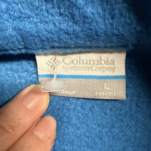 Columbia boys pullover fleece button sweatshirt in Navy blue Size large 14/16 - Picture 3 of 4