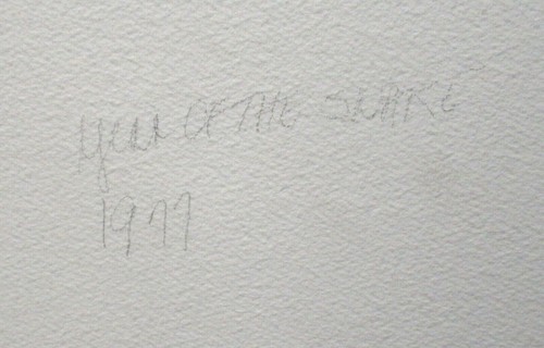 SHELDON LEIGH BERGH "JAHR DER SCHLANGE" ORIGINAL AQUARELL GEMÄLDE DATIERT 1977 - Bild 6 von 6