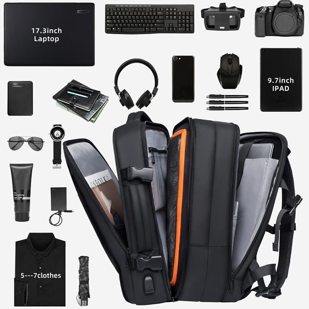 45L Carry On Backpack, Weekender Travel Backpacks, 17.3 inch Laptop Back Pack Bu