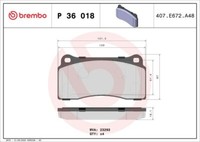 Brembo P 36 018 Bremsbelagsatz, Scheibenbremse FüR Daimler Jaguar