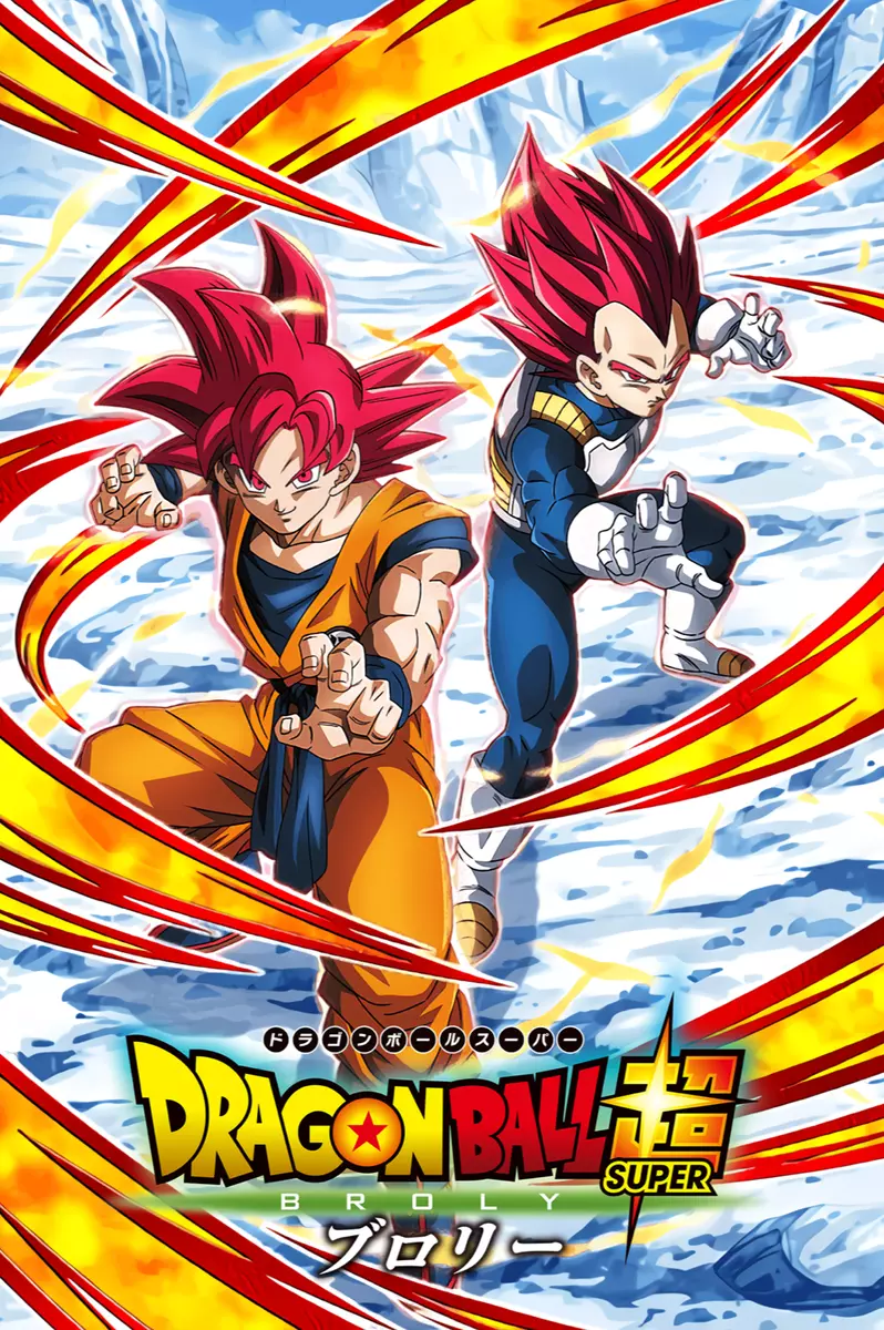 Dragon Ball Super Poster Vegeta Blue and Goku Blue with Broly 18inches  x12inches