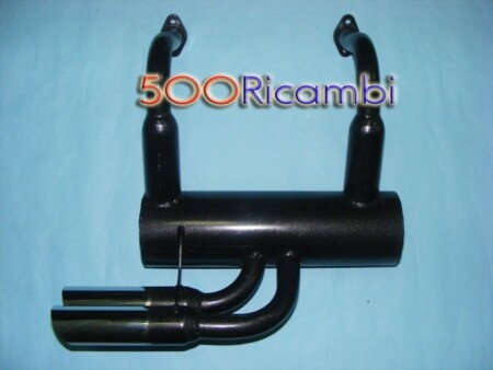 FIAT 500 R & 126 EPOCA MARMITTA SPORTIVA DOPPIO SCARICO CROMATO 55mm ABARTH MOTO - Zdjęcie 1 z 3