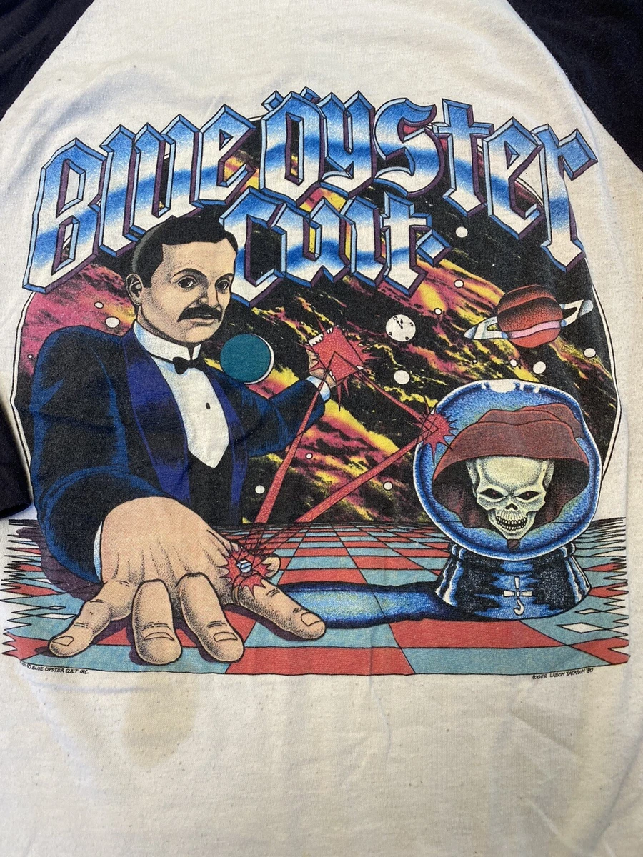 Vintage 1980 Blue Oyster Cult Roger Labon Jackson 3/4 Sleeve T-Shirt Sz. Medium