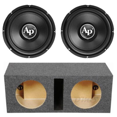 Audiopipe TS-PP2-10-D4 Dual 10 Inch 1600W Ported Car Subwoofer Box Package