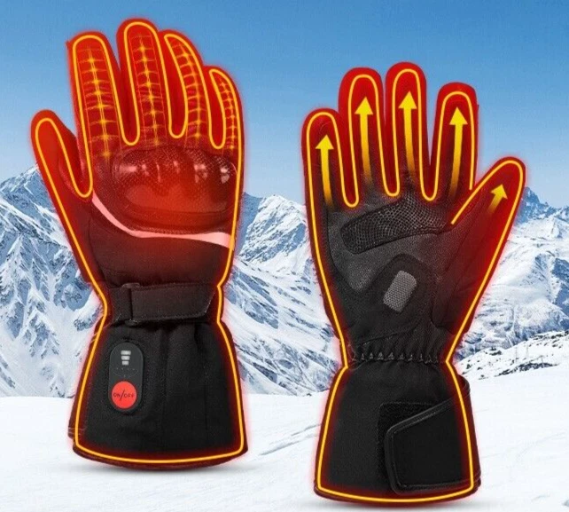 SAVIOR HEAT Rechargeable Electric Heated Motorcycle Gloves for Men/Women LARGE