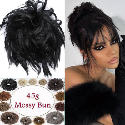 Curly Messy Bun Hair Piece Scrunchie Updo Extensions Soft As Human Real Natural