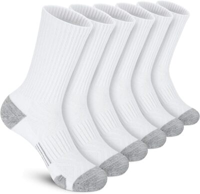 Felicigeely Athletic Socks Cushion Running Performance 9-12, White 