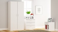 Bedroom Furniture Set 3 Piece Wardrobe Chest Of Drawers Bedside White Bedroom Furniture Set 3 Piece Wardrobe Chest Of Drawers Bedside White