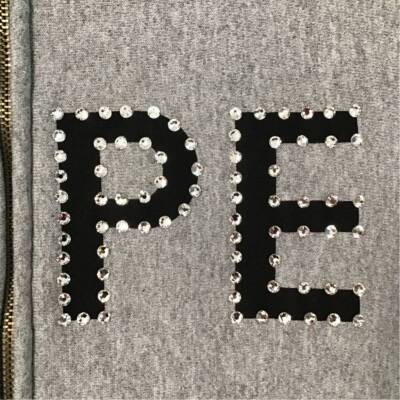 BAPE × swarovski × CHAMPION Reverse Weave Zip hoodie Gray A