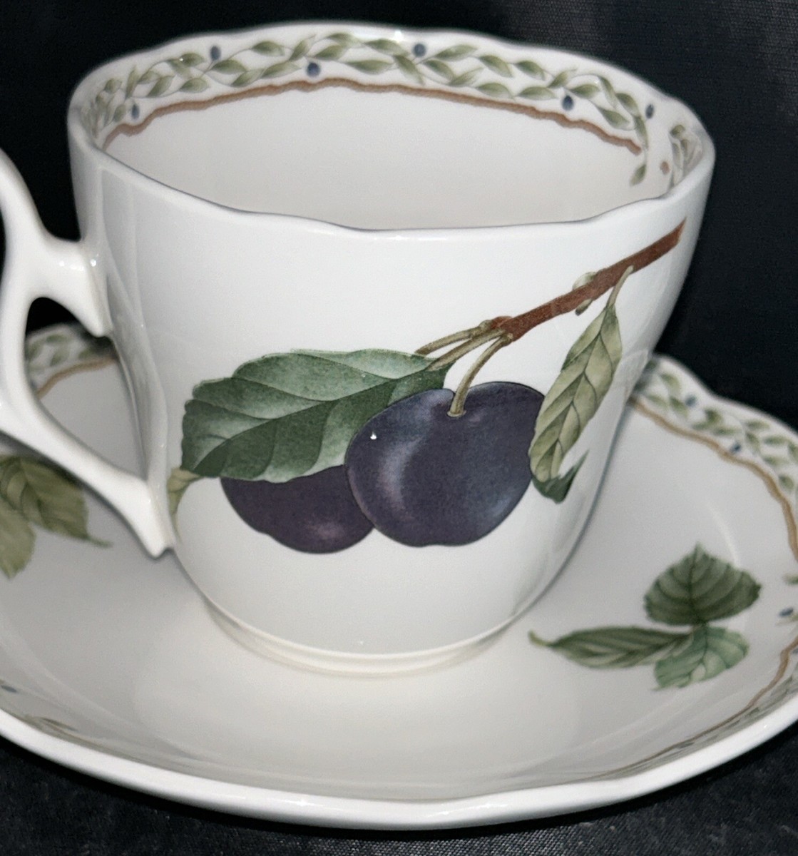 Noritake Royal Orchard Cups and Saucers Set of 2 Primachina #9416