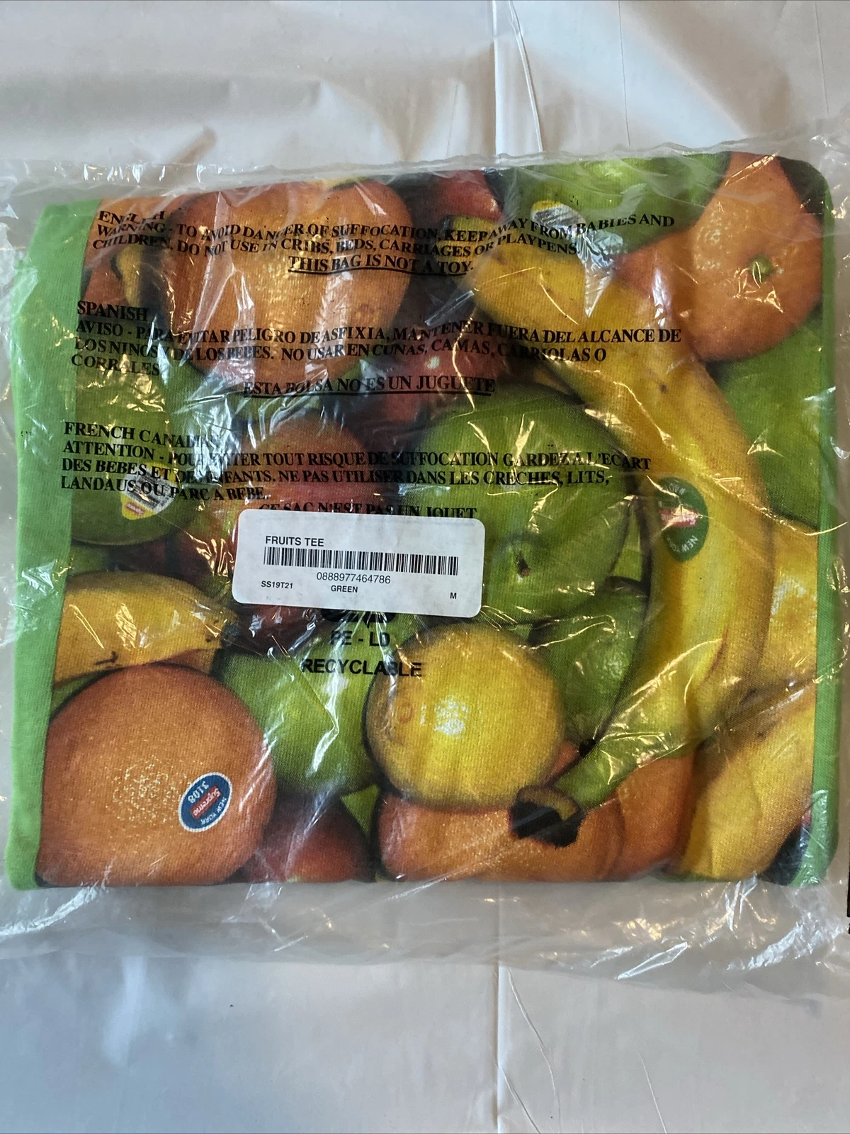 NEUF T shirt Supreme New York SS19 FRUITS   VERT   moyen