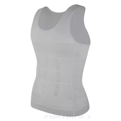 Herren Abnehmen Body Shaper Weste Gürtel Bauch Brust Kompression T-Shirt Tank Top - Bild 16 von 49