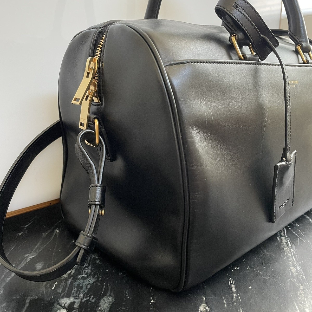 $1990 MSRP YSL Saint Laurent Classic Duffle 6 Black Leather $1990 MSRP YSL Saint Laurent Classic Duffle 6 Black Leather
