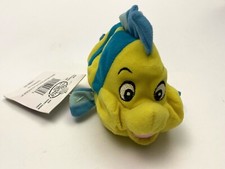 Flounder The Little Mermaid Beanbag Plush Fish Stuffed Toy 7  Disney Store