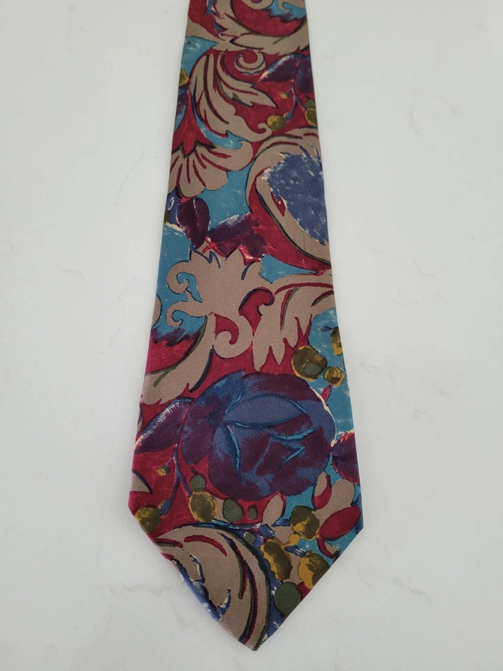 Lote de (5) Corbatas de Seda Park Lane Corporate Tradition Rojo Abstracto Paisley De Colección Foto 3 de 4