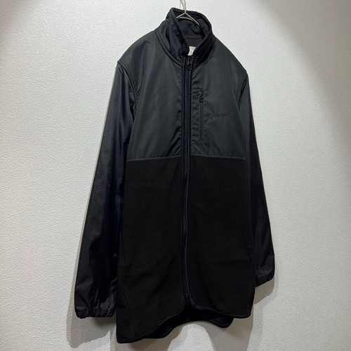 GANRYU Comme des Garcons Fleece Jacket Docking Logo Embroidery Tech Jacket Black - Picture 2 of 9