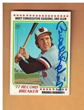 BROOKS ROBINSON AUTOGRAPHED 1978 TOPPS BASEBALL CARD SIGNED BALTIMORE ORIOLES