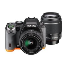 USED Pentax K-S2 with 18-50mm  50-200mm WR Black/Orange Excellent FREE SHIPPING