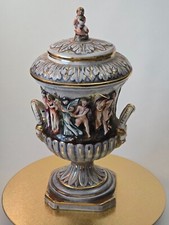 Capodimonte Deckelvase BERNINI – Made in Italy,  Dionysische Szene 325 Italien