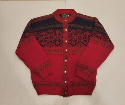 Vintage Viking Sportswear Cardigan Size L Sweater 100% Wool made in Scotland - Image 1 of 4