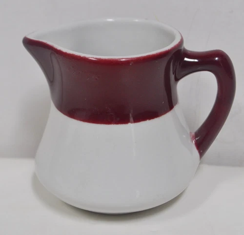 Vintage Restaurant Ware China Caribe Puerto Rico Brown & White Creamer