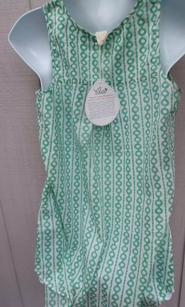 YALA Organic Cotton smock Blouse Tunic Top ~ Julep Chain Block