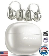 King Lucky Clip on Earbuds Open Ear Wireless Bluetooth 5.4 Headphones with Mi