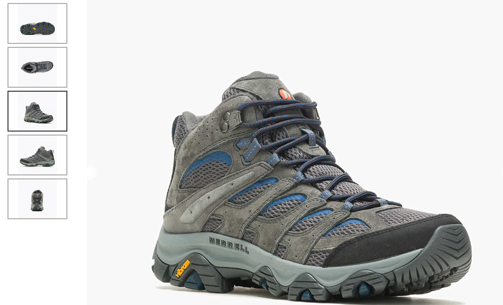 Merrell Moab 3 Mid Vent Granite Hiking Boot Shoe Men display picture 1