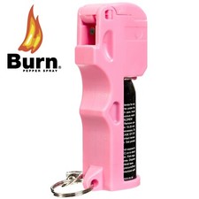 Burn Pepper Spray Keychain 1/2oz Police Strength Self Defense Pink