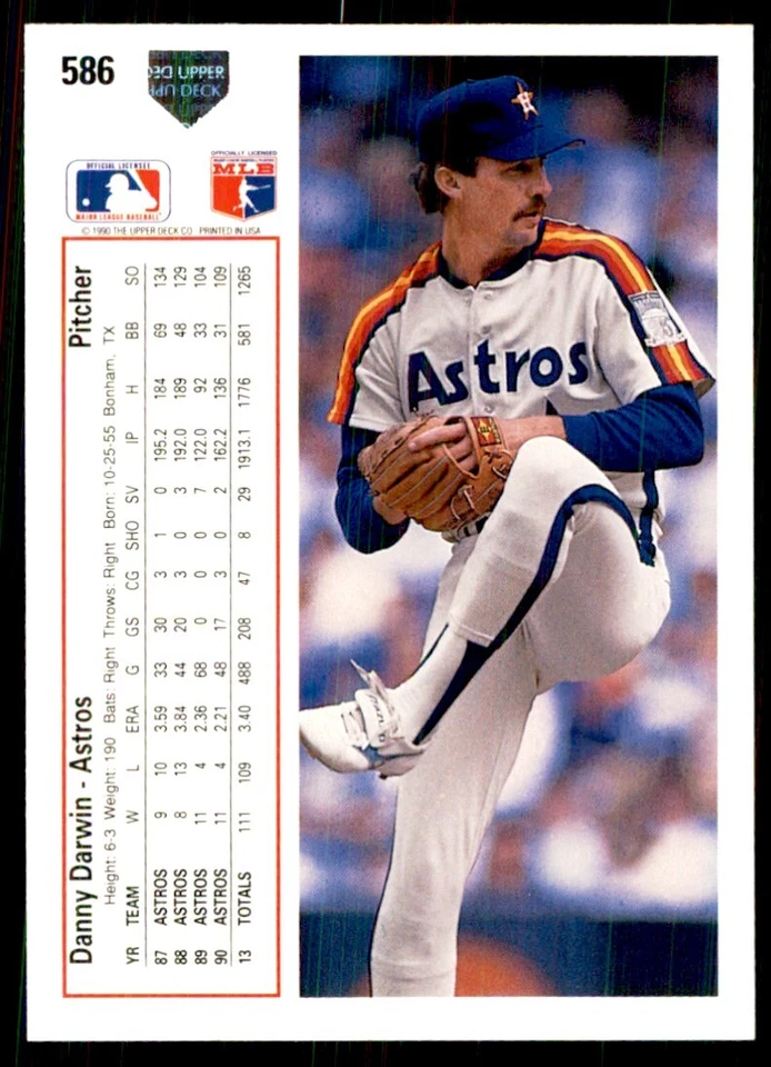 1991 Upper Deck Danny Darwin Baseball Cards #586 - Image 2 of 2