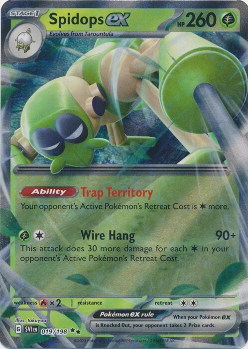 Spidops ex - 019/198  Double Rare Scarlet & Violet Base Set Pokemon TCG