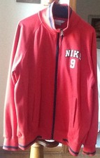 Mens Nike 9 Red Zip Up Jogging Basketball Active Jacket Sz L