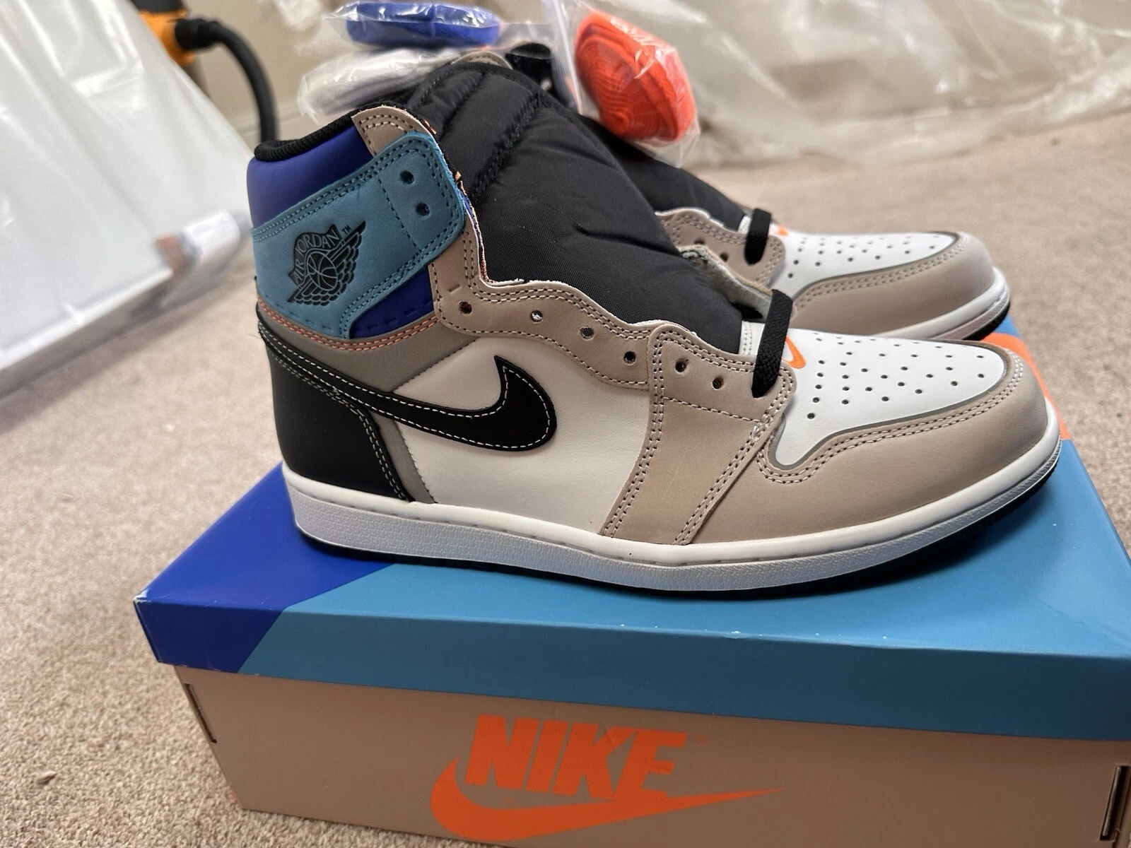 air jordan 1 retro high og bianco arancione totale