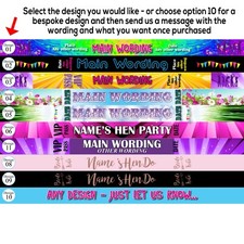 10 x Fabric Personalised Festival Party VIP Pass Hen Wristbands (A)