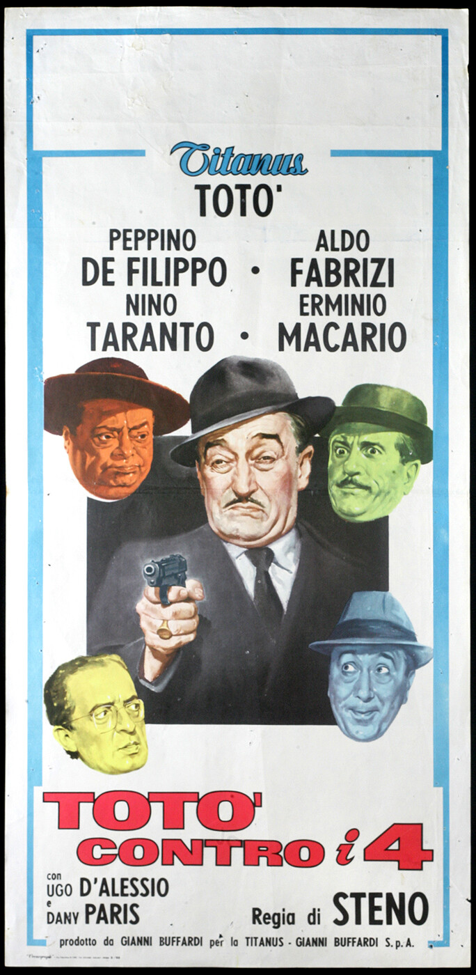 Locandina originale film Totò contro i quattro (1963) - Regia di Steno