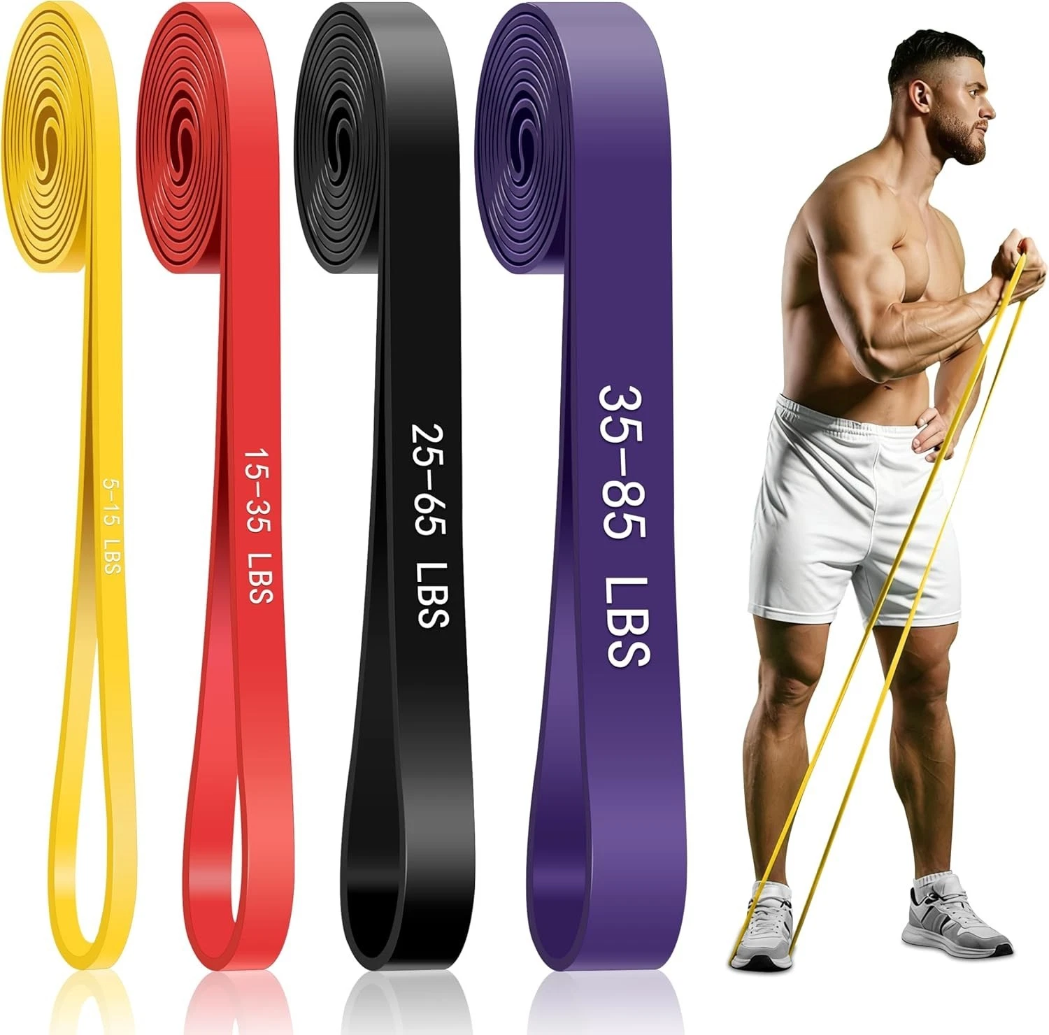 Resistance Bands for Workout, 4-Level Pull Up Assistance Bands, Exercise Bands